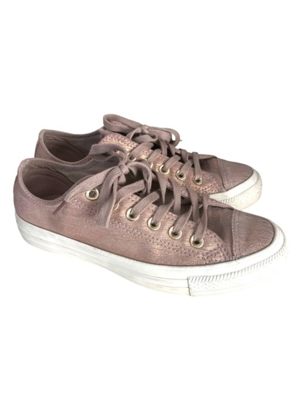 Converse Women’s Rose Gold Metallic Low Tops Sneakers Size 7